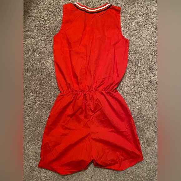 Vintage Red Romper With Stripe Detail - Picture 7 of 7